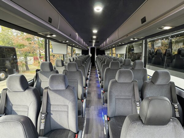 56 passenger charter bus interior