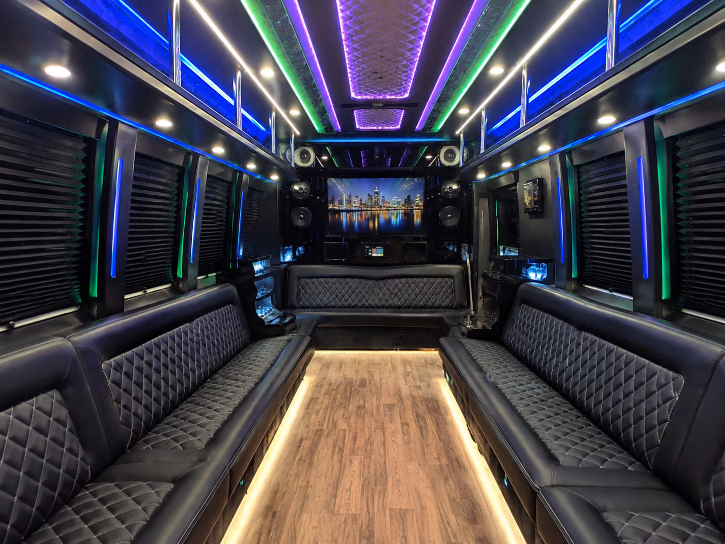 arvada 25 passenger party bus interior