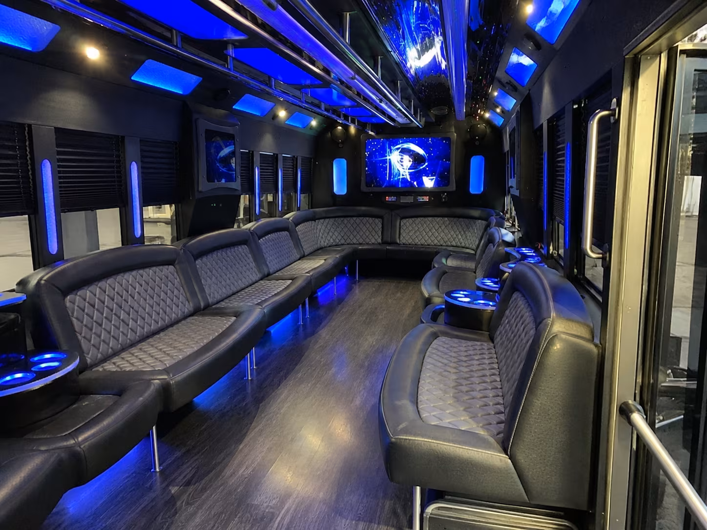 arvada 28 passenger party bus interior